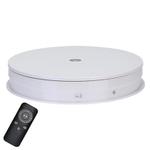 Remote Control Light Rotating Tray Still Life Display Adjustable Speed Brightness Jewelry Stand, Spec: 25cm White Base White Light Rechargeable
