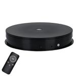 Remote Control Light Rotating Tray Still Life Display Adjustable Speed Brightness Jewelry Stand, Spec: 30cm Black Base White Light Rechargeable