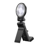 Travel Airplane Magnetic Mobile Phone Holder Adjustable Rotating Desktop Folding Holder(Black)