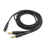 For Razer Kraken V2 3.5mm Male To Female 2 In 1 Extension Cable Audio Adapter, Length: 2m(Black)