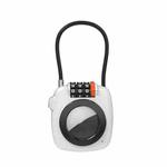 For AirTag 2 In 1 Lock Holder Anti-Theft Zinc Alloy 3-Digit Combination Lock Case For Suitcases/Backpacks/Gym Bags(White)