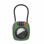For AirTag 2 In 1 Lock Holder Anti-Theft Zinc Alloy 3-Digit Combination Lock Case For Suitcases/Backpacks/Gym Bags(Ink Green)