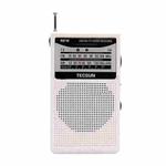 TECSUN R-218 FM/AM/Campus Broadcast Radio Portable Pocket Analog Dial Radio, Spec: Standard No Battery(White)