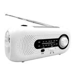 SOS Emergency Solar Hand Crank Weather Radio, No Battery, Size: Japan Version(White)