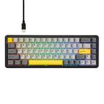 Ajazz AK680 MAX Magnetic Shaft Mechanical Wired Keyboard With RGB Light, Color: Black Gray Yellow