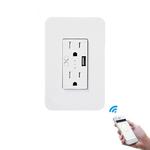 Smart Wall Socket 120 Type WIFI Remote Control Voice Control With USB Socket, Model:American Wall Socket