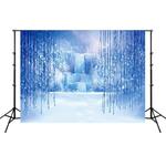 2.1m x 1.5m Frozen Party Setting Snow Photo Cloth Background