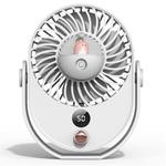 Desktop Spray Fan Cute Pet Add Water Silent Fan, Style:With Battery 1800 mAh(White Dinosaur)