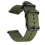 Washable Nylon Canvas Watchband, Band Width:18mm(Army Green with Black Ring Buckle)