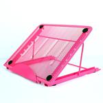 Portable Desktop Folding Cooling Metal Mesh Adjustable Ventilated Holder(Pink)