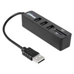 2 in 1 USB 2.0 480Mbps 3 Ports HUB COMBO + Micro SD / T-FLASH SD / SDHC / SDXC Card Reader for Windows XP / Vista / 8.1 / 7 / 8, MAC, etc(Black)