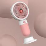 Handheld Phone Holder Small Fan USB Charging Mini Electric Fan (Pink)