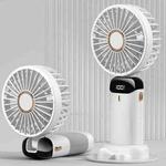 1500mAh USB Handheld Digital Display Folding Aromatherapy Fan (White)