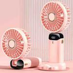 1500mAh USB Handheld Digital Display Folding Aromatherapy Fan (Pink)