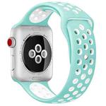 For Apple Watch Series 9&8&7 41mm / SE 3&SE 2&6&SE&5&4 40mm / 3&2&1 38mm Fashionable Classical Silicone Sport Watch Band (White Green)
