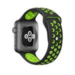 For Apple Watch Series 7 41mm / 6 & SE & 5 & 4 40mm / 3 & 2 & 1 38mm Fashionable Classical Silicone Sport Watch Band (Black Green)