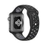 For Apple Watch Series 9&8&7 41mm / SE 3&SE 2&6&SE&5&4 40mm / 3&2&1 38mm Fashionable Classical Silicone Sport Watch Band(Black Grey)