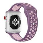 For Apple Watch Series 7 41mm / 6 & SE & 5 & 4 40mm / 3 & 2 & 1 38mm Fashionable Classical Silicone Sport Watch Band(Purple Powder)