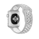 For Apple Watch Ultra 49mm&Watch Ultra 2 49mm / Series 10 46mm / 9&8&7 45mm / SE 3&SE 2&6&SE&5&4 44mm / 3&2&1 42mm Fashionable Classical Silicone Sport Watch Band(Grey White)