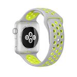 For Apple Watch Ultra 49mm&Watch Ultra 2 49mm / Series 10 46mm / 9&8&7 45mm / SE 3&SE 2&6&SE&5&4 44mm / 3&2&1 42mm Fashionable Classical Silicone Sport Watch Band(Grey Yellow)