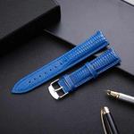 Lizard Texture Leather Strap  Watch Band, Size: 14mm(Blue)