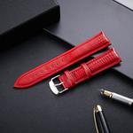 Lizard Texture Leather Strap  Watch Band, Size: 18mm(Red)