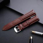 Lizard Texture Leather Strap  Watch Band, Size: 24mm(Coffee)