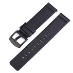 Smart Watch Black Buckle Leather Watch Band for Apple Watch / Galaxy Gear S3 / Moto 360 2nd, Specification: 18mm(Black)