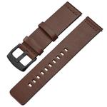 Smart Watch Black Buckle Leather Watch Band for Apple Watch / Galaxy Gear S3 / Moto 360 2nd, Specification: 18mm(Brown)