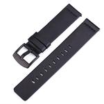 Smart Watch Black Buckle Leather Watch Band for Apple Watch / Galaxy Gear S3 / Moto 360 2nd, Specification: 20mm(Black)