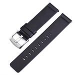 Smart Watch Silver Buckle Leather Watch Band for Apple Watch / Galaxy Gear S3 / Moto 360 2nd, Specification: 18mm(Black)