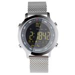 EX18 Smart Sports Watch FSTN Full View Screen Luminous Dial Stainless Steel Strap, Support Steps Counting / Burned Calory / Calendar Date / Bluetooth 4.0 / Incoming Call Reminder / Low Battery Reminder(Silver)