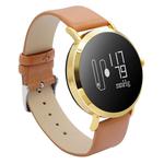 CV08 0.95 inch OLED Screen Display Leather Band Bluetooth Smart Bracelet, IP67 Waterproof, Support Pedometer / Blood Pressure Monitor / Heart Rate Monitor / Sedentary Reminder, Compatible with Android and iOS Phones(Gold)
