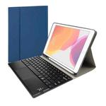 RK508C Detachable Magnetic Plastic Bluetooth Keyboard with Touchpad + Silk Pattern TPU Tablet Case for iPad 9.7 inch, with Pen Slot & Bracket(Blue)