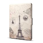 Eiffel Tower Print Horizontal Flip PU Leather Protective Case for Amazon Kindle Paperwhite 1 & 2 & 3 with Sleep / Wake-up