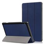 3-folding Custer Texture Deformation Flip Leather Case for Lenovo Tab M10 TB-X605F / X505F(Dark Blue)