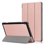 3-folding Custer Texture Deformation Flip Leather Case for Lenovo Tab M10 TB-X605F / X505F(Rose Gold)