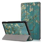 Coloured Drawing Pattern Horizontal Deformation Flip Leather Case for Lenovo Tab M10, with Three-folding Holder (Prunus Pattern)