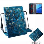 Apricot Blossom Pattern Horizontal Flip Leather Case for Huawei MediaPad M5 Lite 8 / Honor Tab 5, with Holder & Card Slot & Wallet