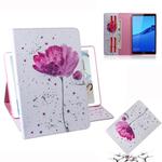 Purple Orchids Pattern Horizontal Flip Leather Case for Huawei MediaPad M5 Lite 8 / Honor Tab 5, with Holder & Card Slot & Wallet