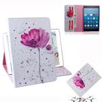 Purple Orchids Pattern Horizontal Flip Leather Case for Amazon Kindle Fire HD 8 2015/2016/2017/2018, with Holder & Card Slot & Wallet