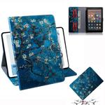 Apricot Blossom Pattern Horizontal Flip Leather Case for Amazon Kindle Fire HD 10 2015/2017, with Holder & Card Slot & Wallet
