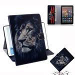 Lion Pattern Horizontal Flip Leather Case for Amazon Kindle Fire HD 10 2015/2017, with Holder & Card Slot & Wallet