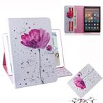 Purple Orchids Pattern Horizontal Flip Leather Case for Amazon Kindle Fire HD 10 2015/2017, with Holder & Card Slot & Wallet
