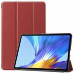 For Huawei Honor V6 / MatePad 10.4 inch Universal Caster Pattern Horizontal Flip Tablet PC Protective Leather Case with Tri-fold Bracket & Sleep Function(Wine Red)