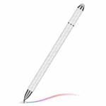 JB03 Universal Magnetic Pen Cap Pan Head + Fiber Cloth + Ball Point Pen 3 in 1 Stylus Pen for Smart Tablets and Mobile Phones (White)