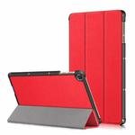 Custer Painted 3-folding Holder Tablet PC Leather Case For Honor Pad 7 10.1inch/X8/X8 Lite(Red)