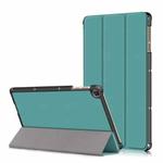 Custer Painted 3-folding Holder Tablet PC Leather Case For Honor Pad 7 10.1inch/X8/X8 Lite(Dark Green)