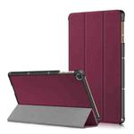 Custer Painted 3-folding Holder Tablet PC Leather Case For Honor Pad 7 10.1inch/X8/X8 Lite(Wine Red)