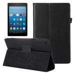 For Amazon Kindle Fire HD8 (2017) Litchi Texture Horizontal Flip Leather Case with Holder(Black)